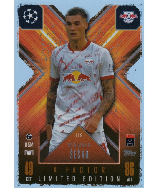Topps Match Attax Extra Champions League 2024/2025 X-Factor Limited Edition Benjamin Šeško (RB Leipzig)
